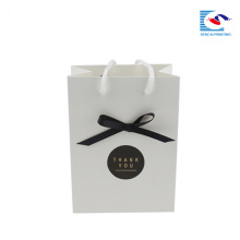 OEM custom luxury gift paper shopping bag with ribbon